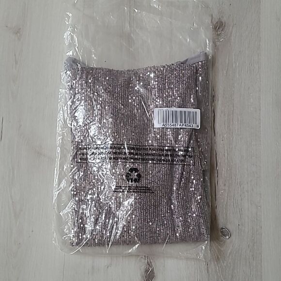 Belle‎ by Kim Gravel Jingle Belles Sequin Front Knit Back Top Graphite L NWT - Picture 5 of 6